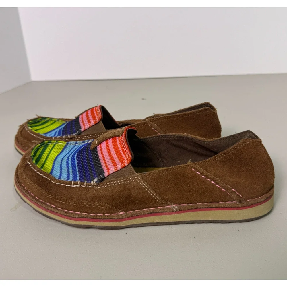 Ariat Shoes Sz 8 B Cruiser Palm Serape Shoes Loafers Suede Slip Ons Rainbow